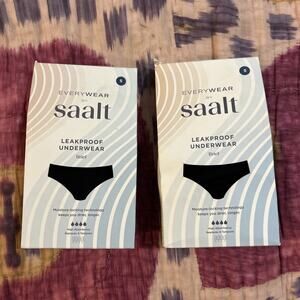 2 Everywear Saalt Black Leakproof Underwear Brief High Aborbency Period Panties